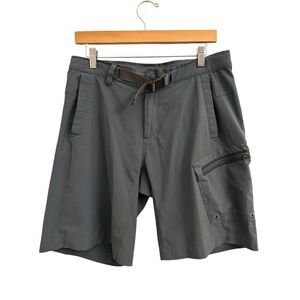The North Face Men's Belted Cargo Shorts sz 32 gray Outdoor Hiking Moisture wick